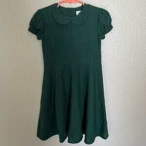 Knotted Fern Toddler Girl Green Collared Button Back Dress Size 4T